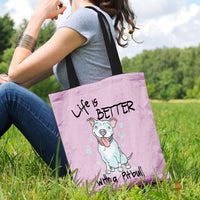 Load image into Gallery viewer, Designs by MyUtopia Shout Out:Life is Better with a Pitbull Totebag
