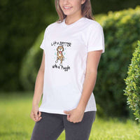 Load image into Gallery viewer, Designs by MyUtopia Shout Out:Life Is Better with a Puggle Adult Unisex T-Shirt

