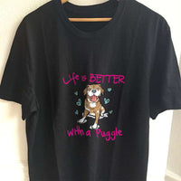 Load image into Gallery viewer, Designs by MyUtopia Shout Out:Life Is Better with a Puggle Adult Unisex T-Shirt
