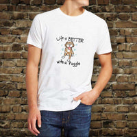 Load image into Gallery viewer, Designs by MyUtopia Shout Out:Life Is Better with a Puggle Adult Unisex T-Shirt

