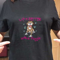 Load image into Gallery viewer, Designs by MyUtopia Shout Out:Life Is Better with a Puggle Adult Unisex T-Shirt
