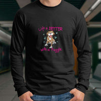 Load image into Gallery viewer, Designs by MyUtopia Shout Out:Life Is Better with a Puggle Long Sleeve T-Shirt
