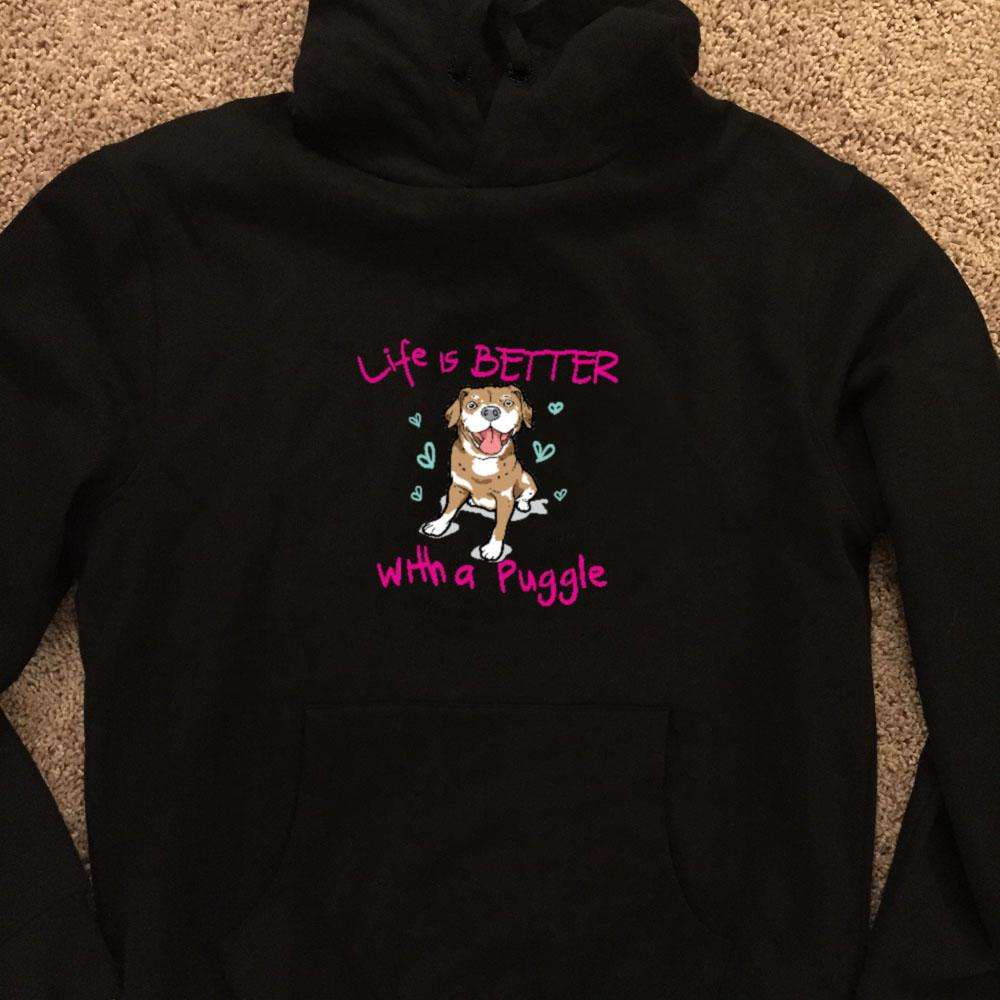 Designs by MyUtopia Shout Out:Life Is Better with a Puggle Pullover Hoodie
