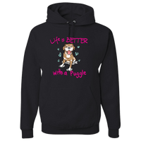 Load image into Gallery viewer, Designs by MyUtopia Shout Out:Life Is Better with a Puggle Pullover Hoodie,Black / S,Pullover Hoodie
