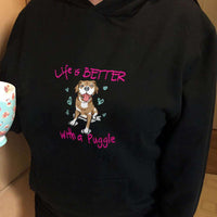 Load image into Gallery viewer, Designs by MyUtopia Shout Out:Life Is Better with a Puggle Pullover Hoodie
