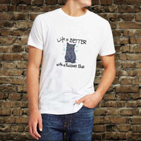 Load image into Gallery viewer, Designs by MyUtopia Shout Out:Life Is Better with a Russian Blue Adult Unisex T-Shirt
