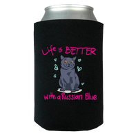 Load image into Gallery viewer, Designs by MyUtopia Shout Out:Life Is Better with a Russian Blue Can Wrap,Black,Can Wrap
