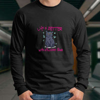 Load image into Gallery viewer, Designs by MyUtopia Shout Out:Life Is Better with a Russian Blue Long Sleeve T-Shirt
