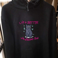 Load image into Gallery viewer, Designs by MyUtopia Shout Out:Life Is Better with a Russian Blue Pullover Hoodie
