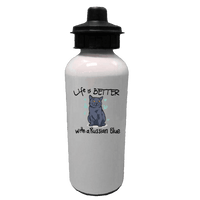 Load image into Gallery viewer, Designs by MyUtopia Shout Out:Life Is Better with a Russian Blue Stainless Steel Reusable Water Bottle
