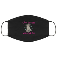 Load image into Gallery viewer, Designs by MyUtopia Shout Out:Life Is Better with a Shih Poo Adult Fabric Face Mask with Elastic Ear Loops,3 Layer Fabric Face Mask / Black / Adult,Fabric Face Mask
