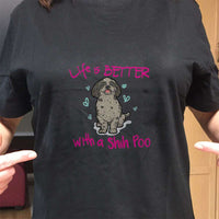 Load image into Gallery viewer, Designs by MyUtopia Shout Out:Life Is Better with a Shih Poo Adult Unisex T-Shirt
