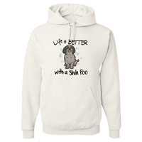 Load image into Gallery viewer, Designs by MyUtopia Shout Out:Life Is Better with a Shih Poo Pullover Hoodie,White / S,Pullover Hoodie
