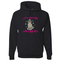 Load image into Gallery viewer, Designs by MyUtopia Shout Out:Life Is Better with a Shih Poo Pullover Hoodie,Black / S,Pullover Hoodie
