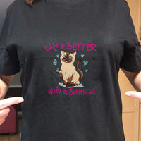 Load image into Gallery viewer, Designs by MyUtopia Shout Out:Life Is Better with a Siamese Adult Unisex T-Shirt
