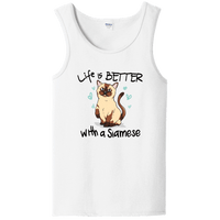 Load image into Gallery viewer, Designs by MyUtopia Shout Out:Life Is Better with a Siamese Ladies Tank Top,White / S,Tank Tops
