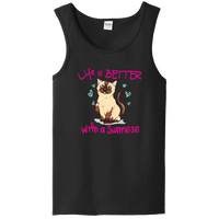 Load image into Gallery viewer, Designs by MyUtopia Shout Out:Life Is Better with a Siamese Ladies Tank Top,Black / S,Tank Tops
