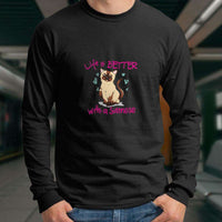 Load image into Gallery viewer, Designs by MyUtopia Shout Out:Life Is Better with a Siamese Long Sleeve T-Shirt
