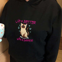 Load image into Gallery viewer, Designs by MyUtopia Shout Out:Life Is Better with a Siamese Pullover Hoodie

