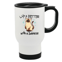 Load image into Gallery viewer, Designs by MyUtopia Shout Out:Life Is Better with a Siamese Stainless Steel Travel Mug
