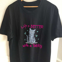 Load image into Gallery viewer, Designs by MyUtopia Shout Out:Life Is Better with a Tabby Adult Unisex T-Shirt
