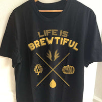 Load image into Gallery viewer, Designs by MyUtopia Shout Out:Life Is Brewtiful Drinking Humor Unisex T-Shirt,S / Black,Adult Unisex T-Shirt
