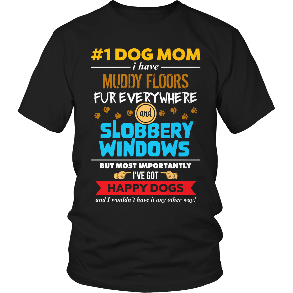 Designs by MyUtopia Shout Out:Limited Edition - # 1 Dog Mom,Unisex Shirt / Black / S,Adult Unisex T-Shirt