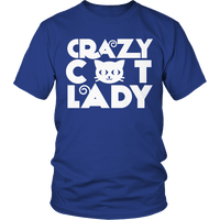 Load image into Gallery viewer, Designs by MyUtopia Shout Out:Limited Edition - Crazy Cat Lady,Unisex Shirt / Royal Blue / S,Adult Unisex T-Shirt
