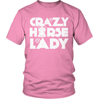 Load image into Gallery viewer, Designs by MyUtopia Shout Out:Limited Edition - Crazy Horse Lady,Unisex Shirt / Pink / S,Adult Unisex T-Shirt
