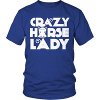 Load image into Gallery viewer, Designs by MyUtopia Shout Out:Limited Edition - Crazy Horse Lady,Unisex Shirt / Royal Blue / S,Adult Unisex T-Shirt
