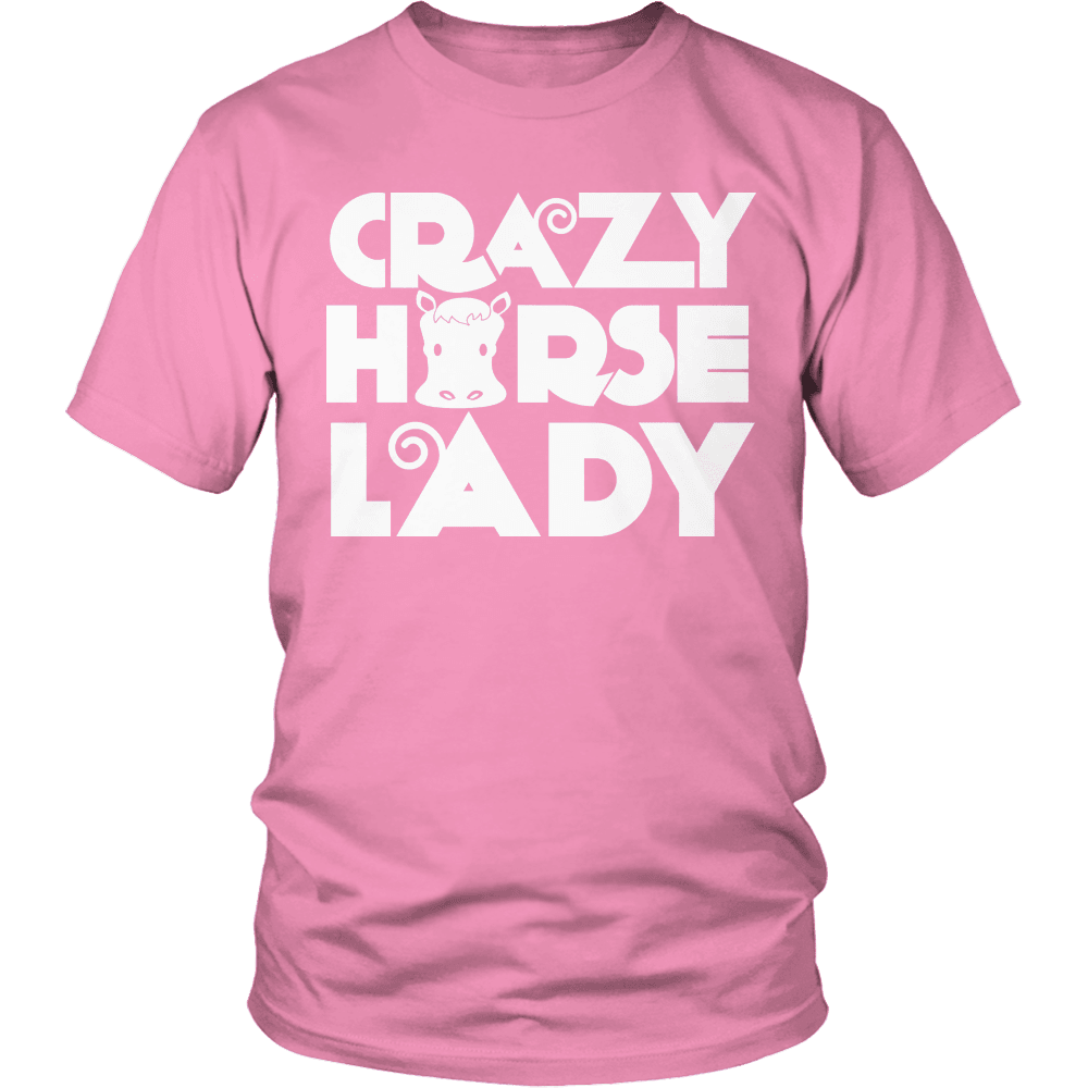 Designs by MyUtopia Shout Out:Limited Edition - Crazy Horse Lady,Unisex Shirt / Pink / S,Adult Unisex T-Shirt