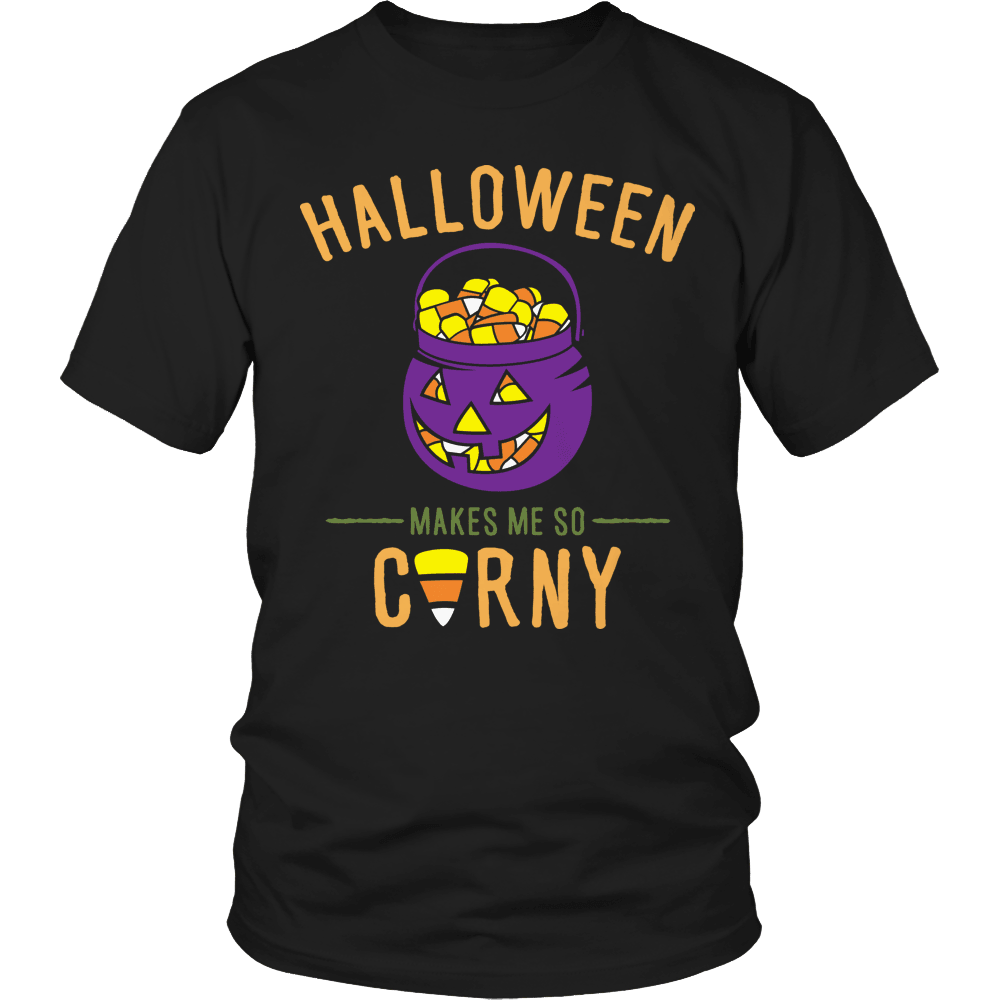Designs by MyUtopia Shout Out:Limited Edition - Halloween Makes Me Corny!,Unisex Shirt / Black / S,Adult Unisex T-Shirt