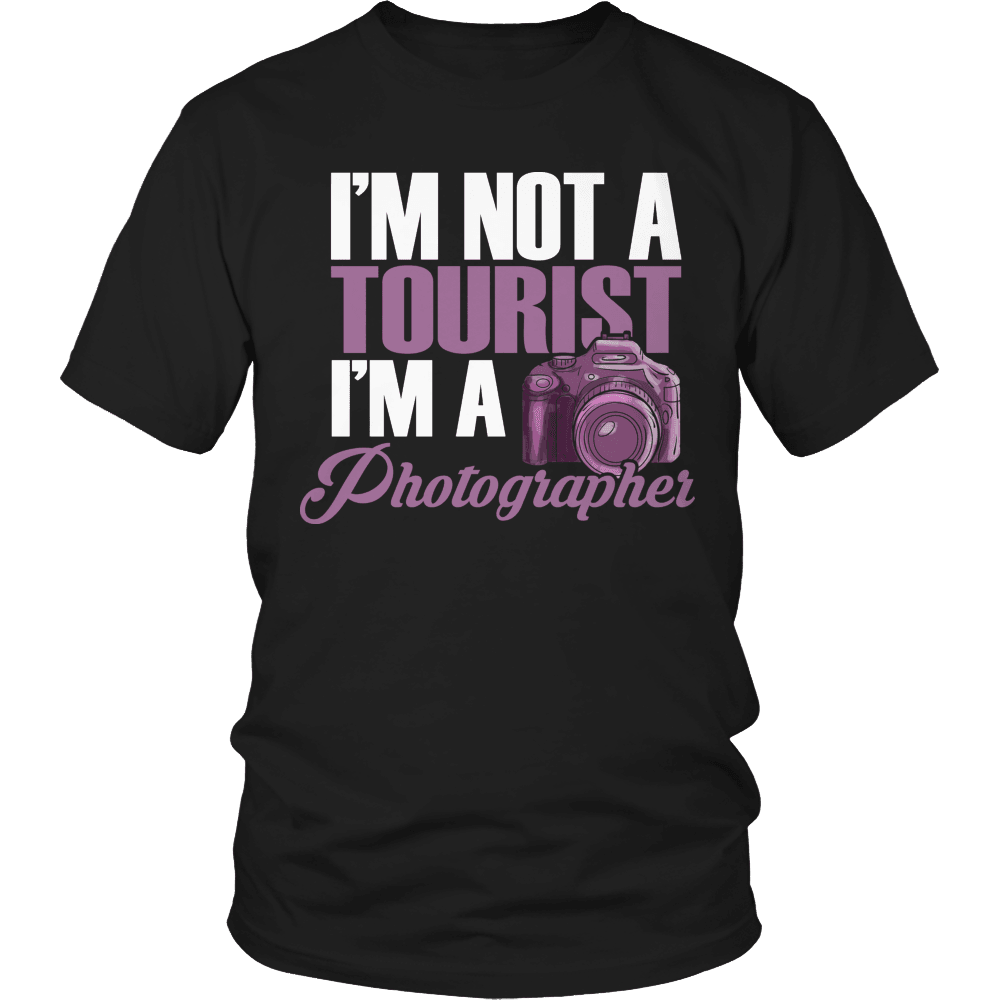 Designs by MyUtopia Shout Out:Limited Edition - I'm Not A Tourist I'm A Photographer,Unisex Shirt / Black / S,Adult Unisex T-Shirt