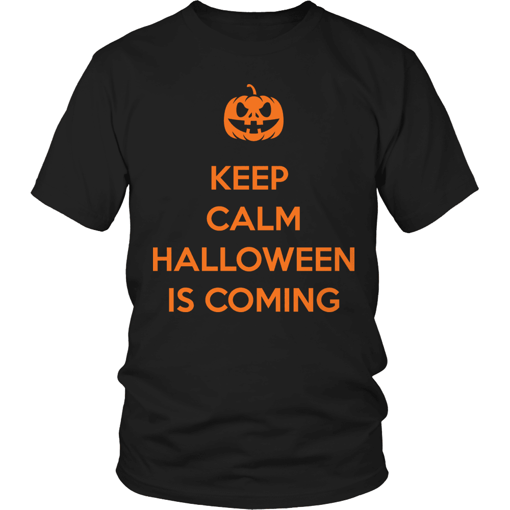 Designs by MyUtopia Shout Out:Limited Edition - Keep Calm Halloween Is Coming,Unisex Shirt / Black / S,Adult Unisex T-Shirt