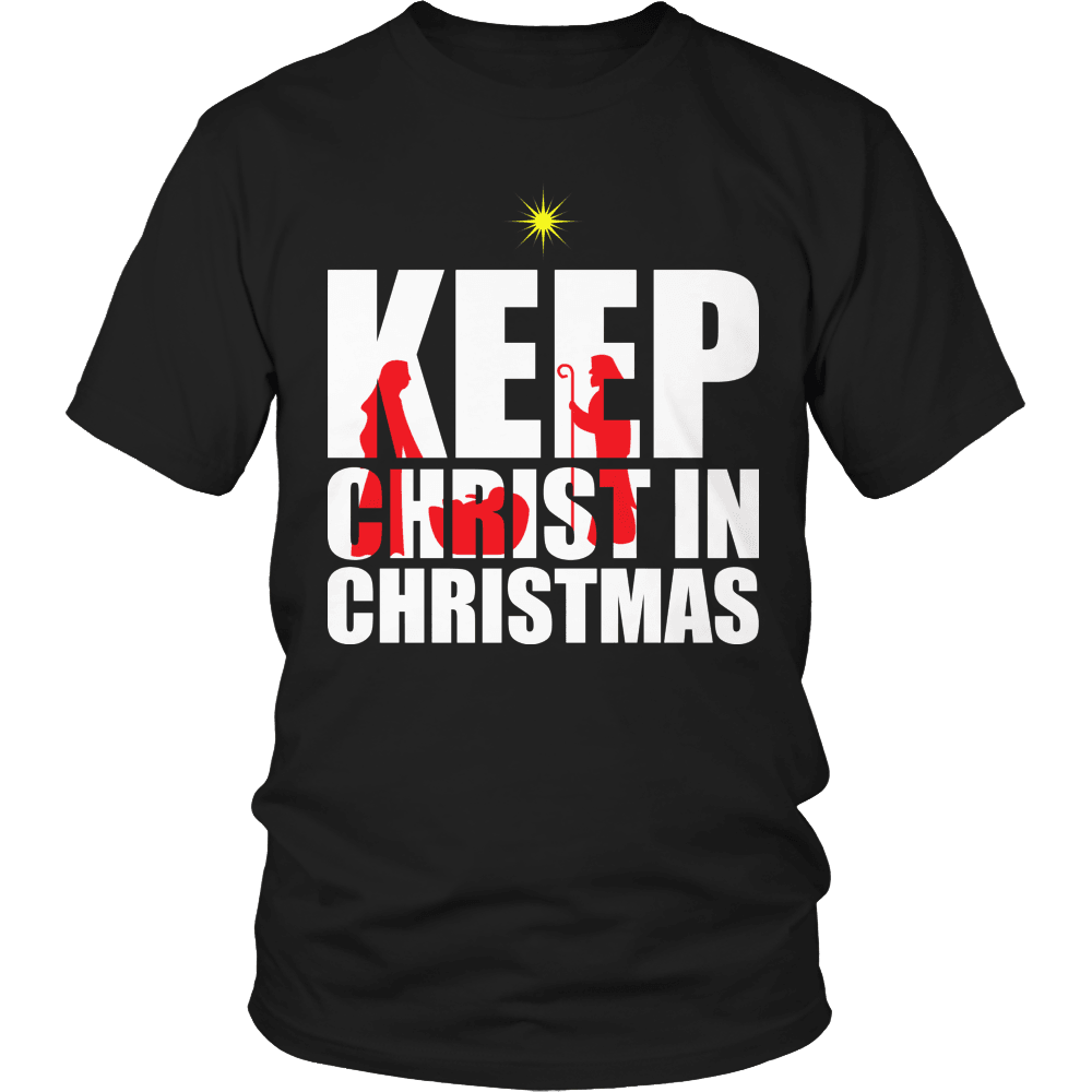 Designs by MyUtopia Shout Out:Limited Edition - Keep Christ in Christmas,Unisex Shirt / Black / S,Adult Unisex T-Shirt