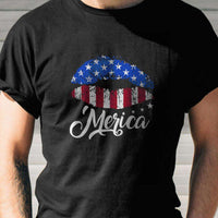 Load image into Gallery viewer, Designs by MyUtopia Shout Out:Lips &#39;Merica Adult Unisex T-Shirt

