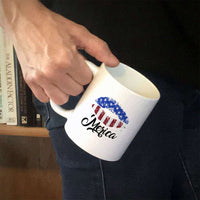 Load image into Gallery viewer, Designs by MyUtopia Shout Out:Lips &#39;Merica White Ceramic Coffee Mug
