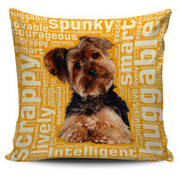 Load image into Gallery viewer, Designs by MyUtopia Shout Out:Lively Yorkie Word Cloud Pillowcases,Gold,Pillowcases
