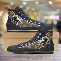 Load image into Gallery viewer, Designs by MyUtopia Shout Out:Los Angeles Rams Christmas Football Pattern Canvas High Top Shoes
