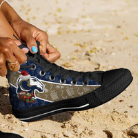 Load image into Gallery viewer, Designs by MyUtopia Shout Out:Los Angeles Rams Christmas Football Pattern Canvas High Top Shoes
