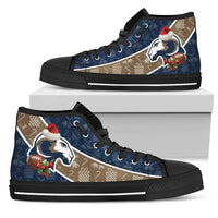 Load image into Gallery viewer, Designs by MyUtopia Shout Out:Los Angeles Rams Christmas Football Pattern Canvas High Top Shoes
