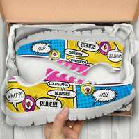 Load image into Gallery viewer, Designs by MyUtopia Shout Out:Louisiana Nurses Rule Mesh Fabric Running Shoes
