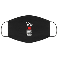 Load image into Gallery viewer, Designs by MyUtopia Shout Out:Love Is A Four Legged Word Dog Cat Adult Fabric Face Mask with Elastic Ear Loops,3 Layer Fabric Face Mask / Black / Adult,Fabric Face Mask
