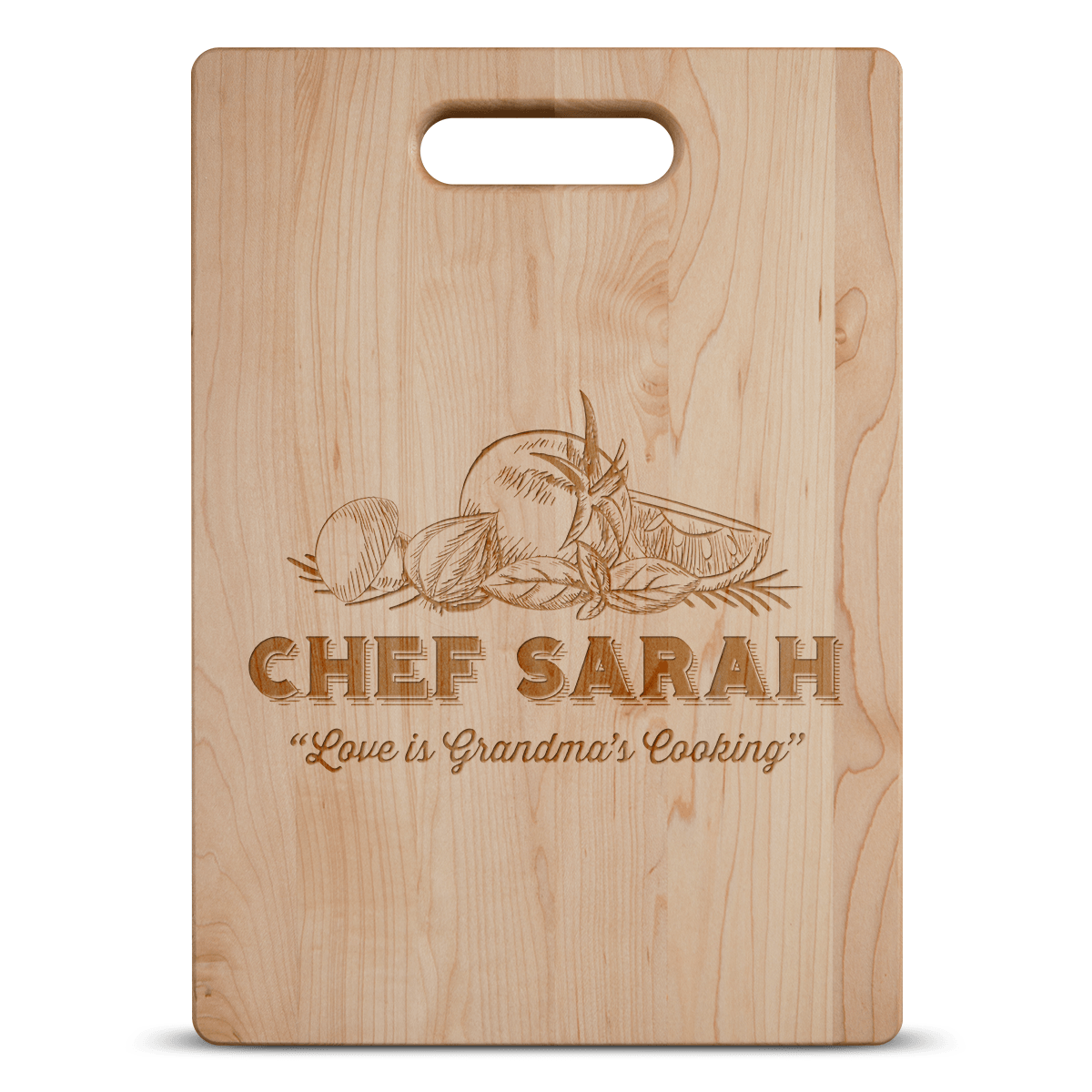 Designs by MyUtopia Shout Out:Love is Grandma's Cooking Engraved Cutting Board Personalized Gift,Maple,Cutting Board