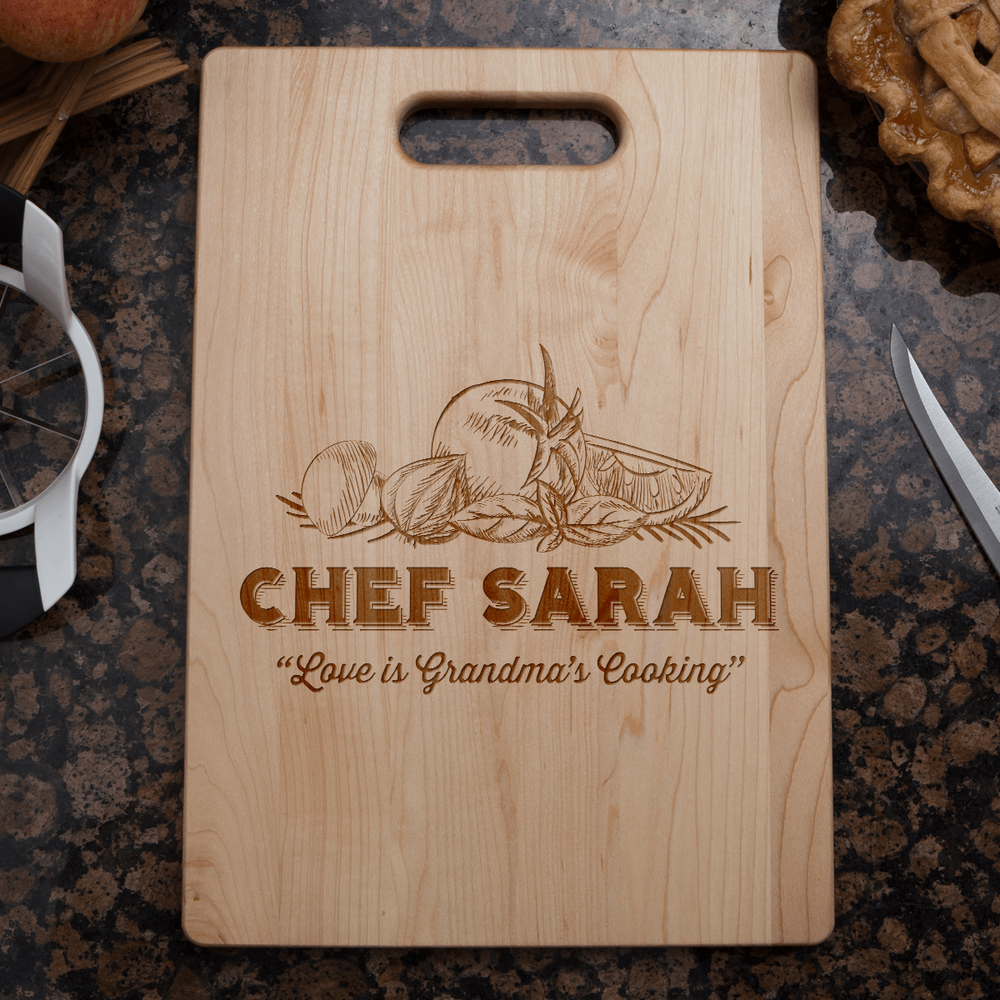 Designs by MyUtopia Shout Out:Love is Grandma's Kitchen Personalized Engraved Cutting Board,🌟  Best Value 9 3/4″ X 13.5″,Cutting Board