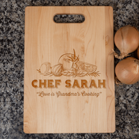 Load image into Gallery viewer, Designs by MyUtopia Shout Out:Love is Grandma&#39;s Kitchen Personalized Engraved Cutting Board
