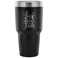 Load image into Gallery viewer, Designs by MyUtopia Shout Out:Love Never Fails Engraved Insulated Double Wall Steel Tumbler Travel Mug,Black / 30 Oz,Polar Camel Tumbler
