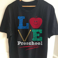 Load image into Gallery viewer, Designs by MyUtopia Shout Out:Love Preschool Adult Unisex Cotton Short Sleeve T-Shirt,S / Black,Adult Unisex T-Shirt
