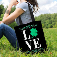 Load image into Gallery viewer, Designs by MyUtopia Shout Out:Love St. Patrick&#39;s Day Fabric Totebag Reusable Shopping Tote
