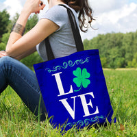 Load image into Gallery viewer, Designs by MyUtopia Shout Out:Love St. Patrick&#39;s Day Fabric Totebag Reusable Shopping Tote
